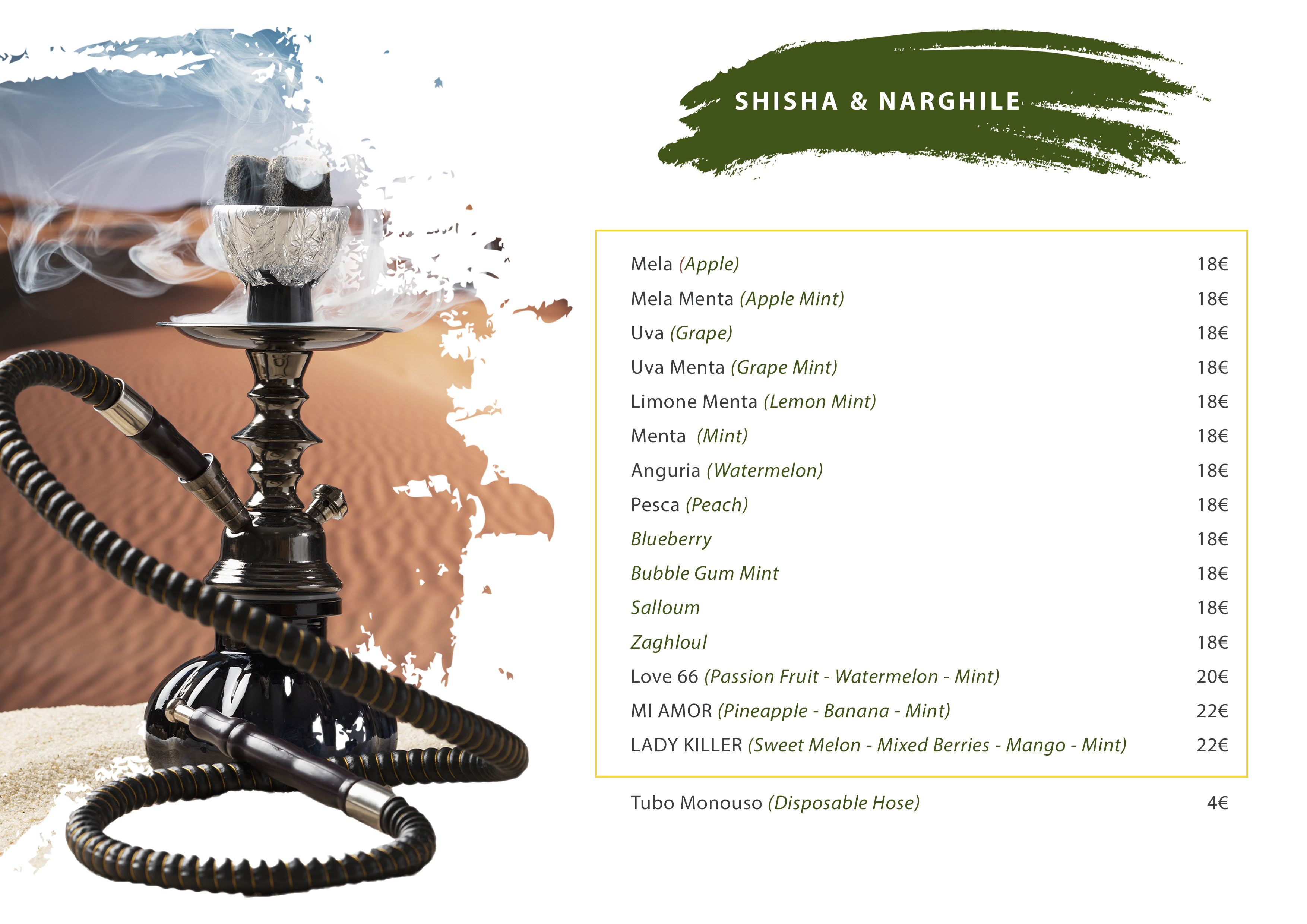Pagina originale: gusti e prezzi di shisha e narghilè